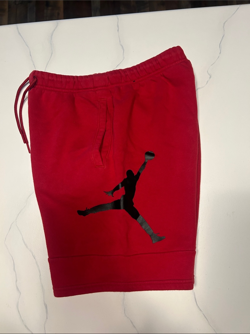 Jordan Red Men's Athletic Shorts with Black Jumpman
